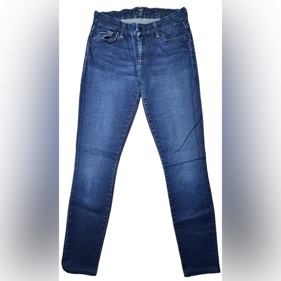 7 for all Mankind The‎ Skinny Jean Dark Wash Womens Denim Blue Jeans size 25 - Picture 1 of 9
